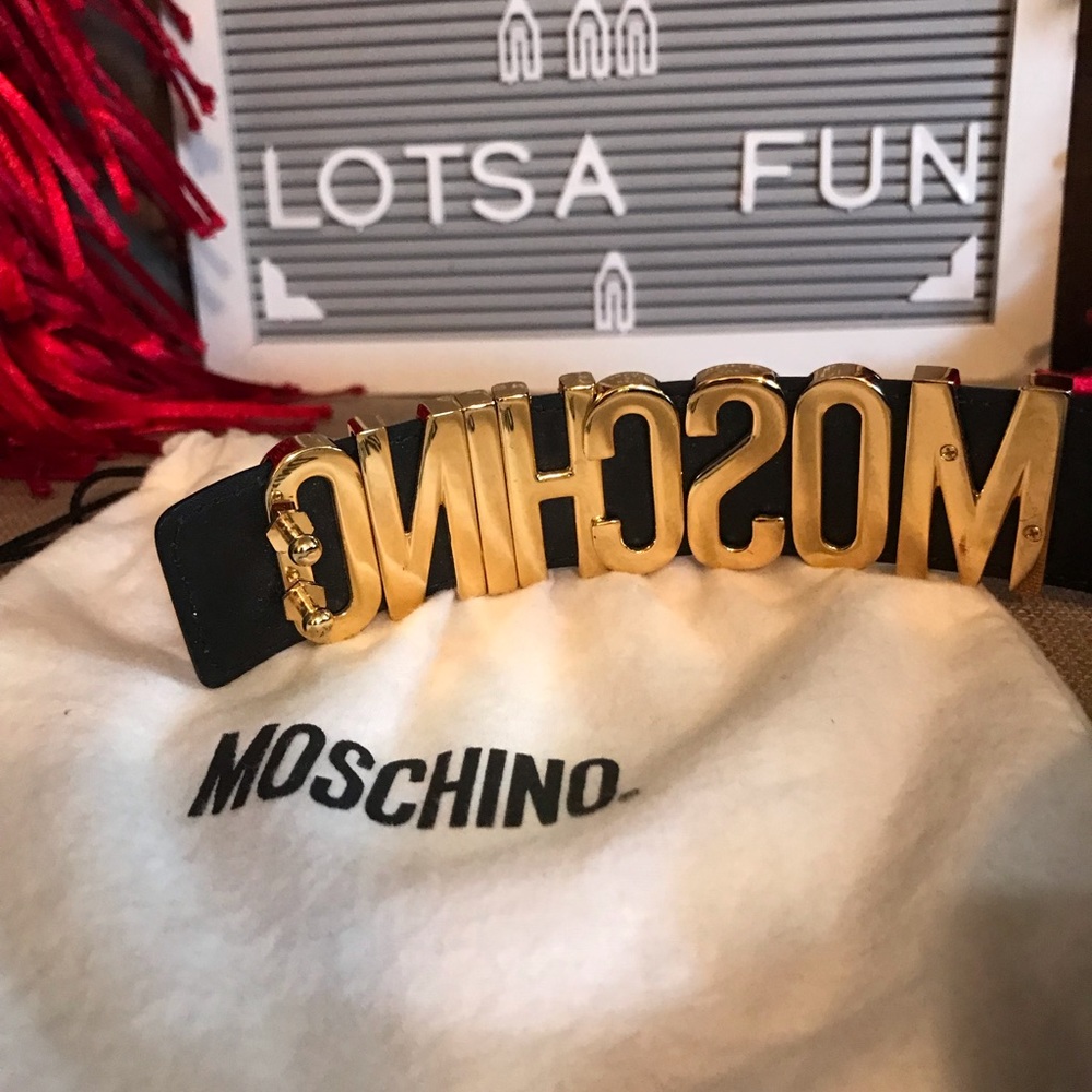 MOSCHINO Logo Leather Belt - Picture 4 of 10
